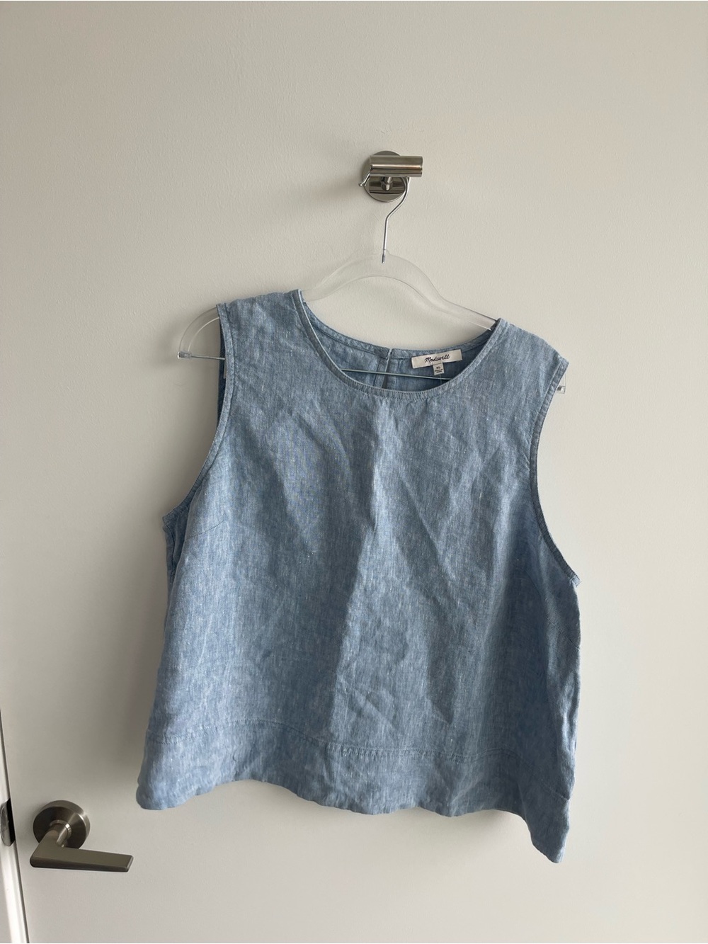 Madewell Light Blue Sleeveless Linen Top